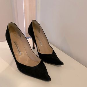 Manolo Blahnik Black Suede Pump - well loved